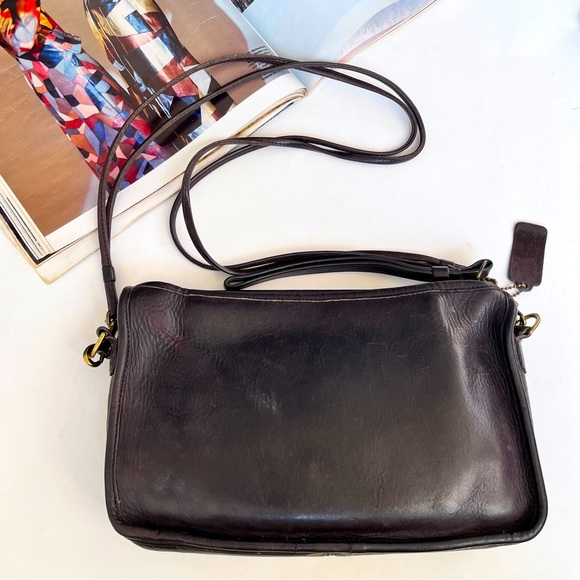 Coach 1970s Vintage Brown Basic Crossbody Bag #9455 Convertible MADE IN USA - Picture 1 of 16
